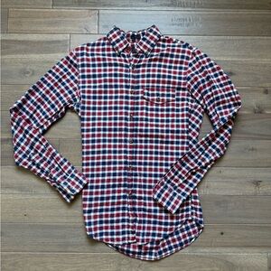 J. Crew Red and Blue Gingham Brushed Twill Casual Button Down Shirt